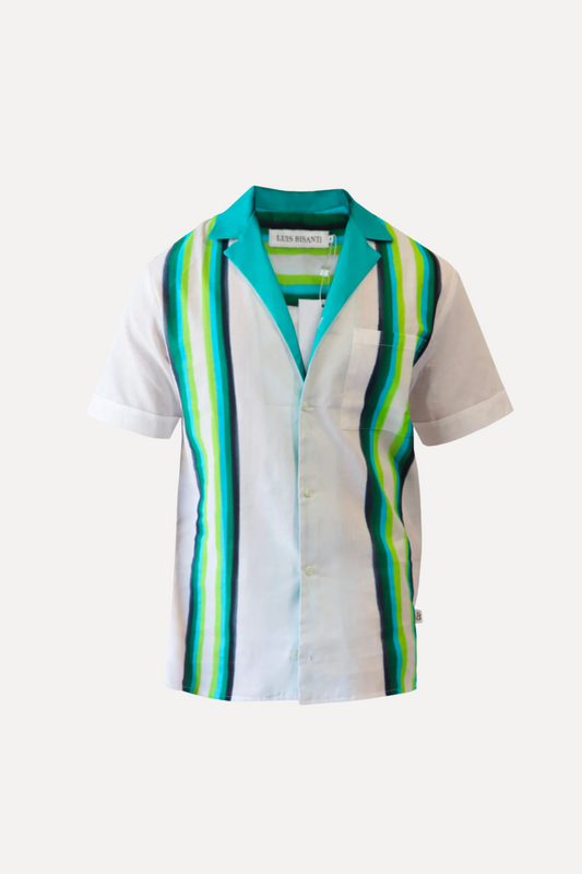 Camisa de líneas turquesa