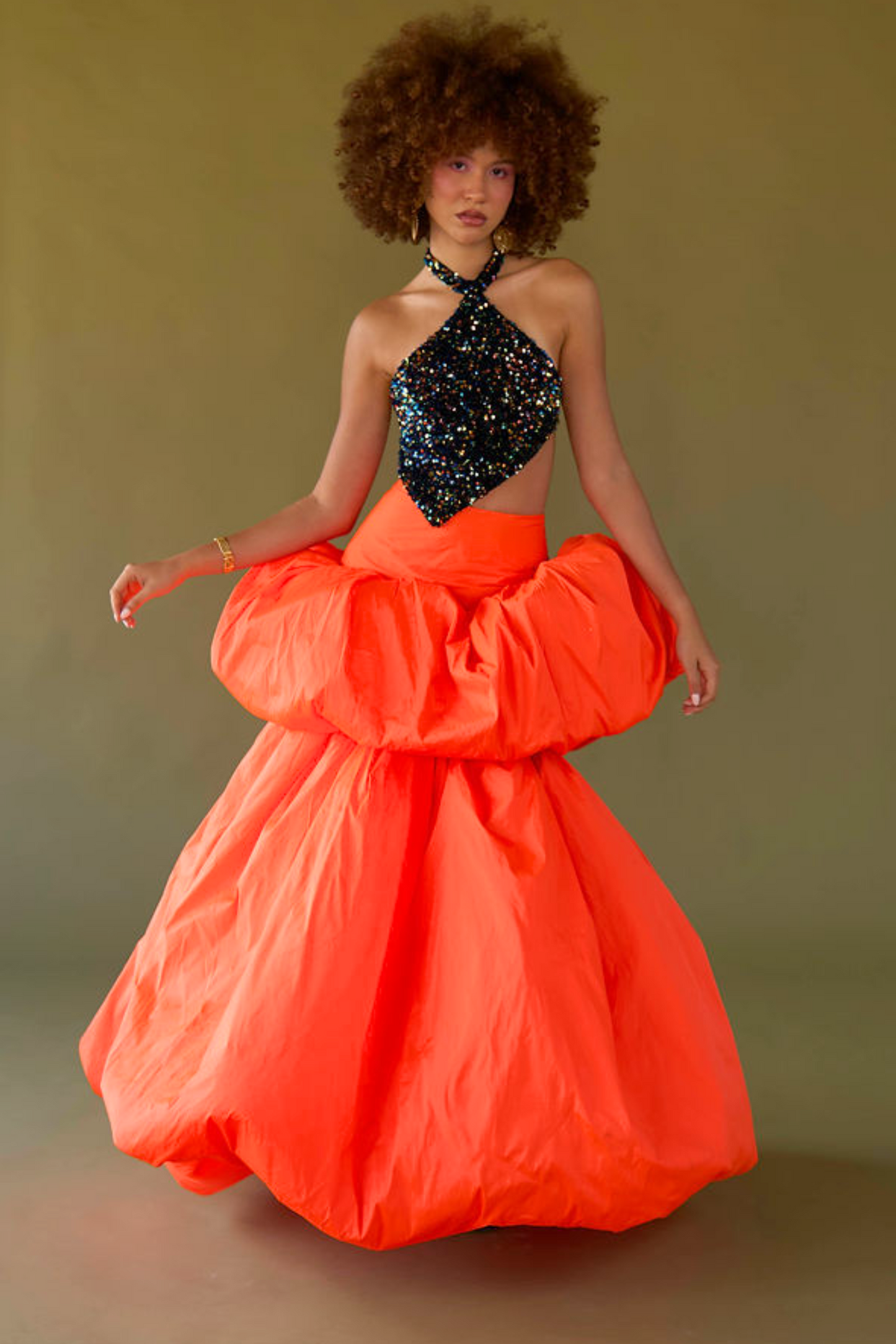 Falda Naranja Línea Exclusiva