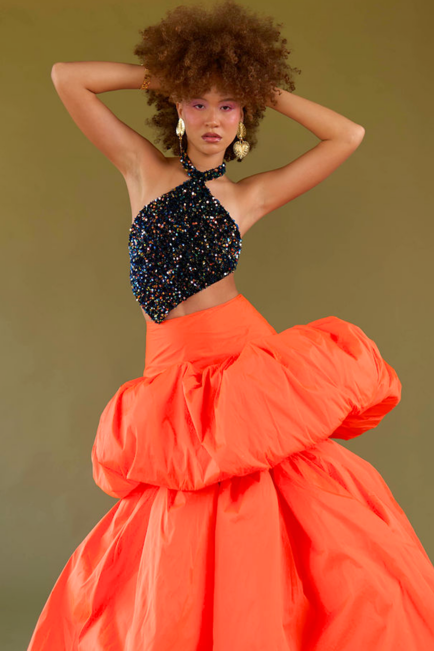 Falda Naranja Línea Exclusiva