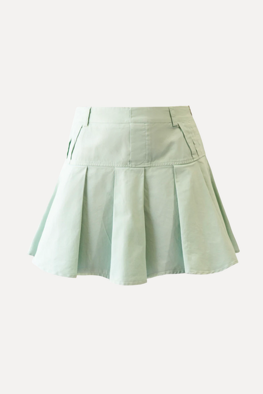 Falda plisada verde pistacho