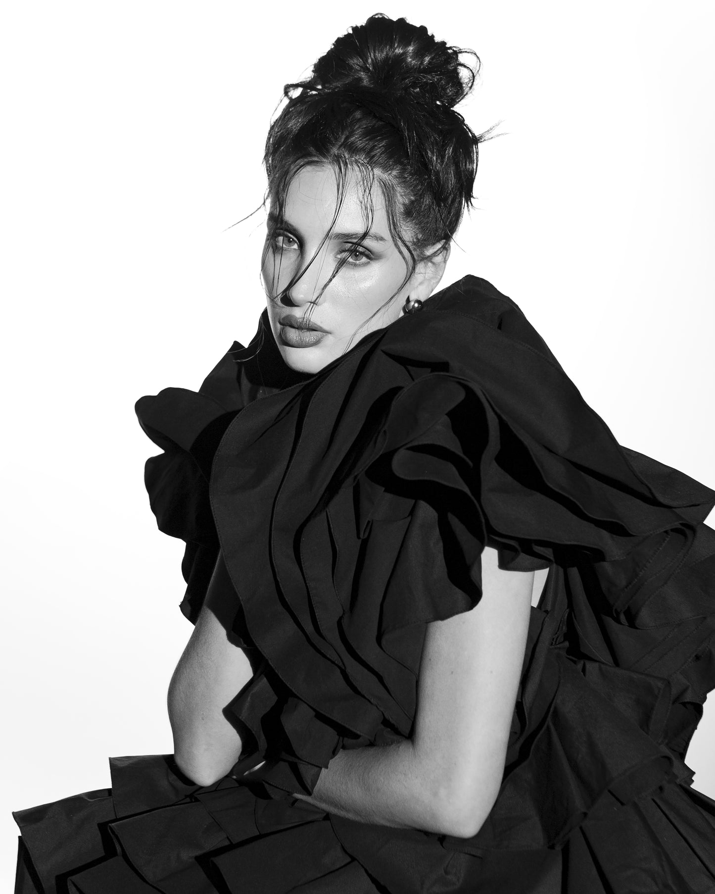 Vestido rosa negra.