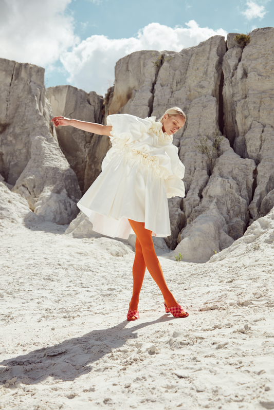 Vestido pequeño nube blanca.