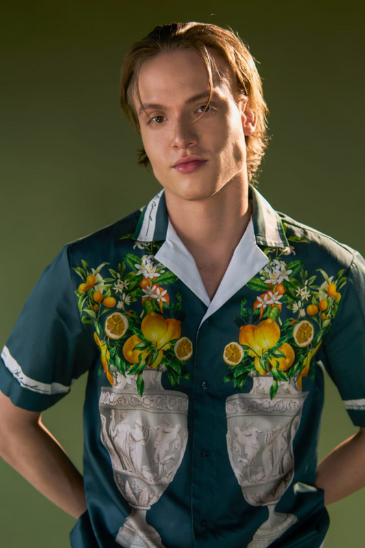 Camisa jarrones y limones