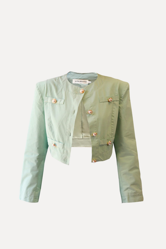 Blazer corto verde pistacho