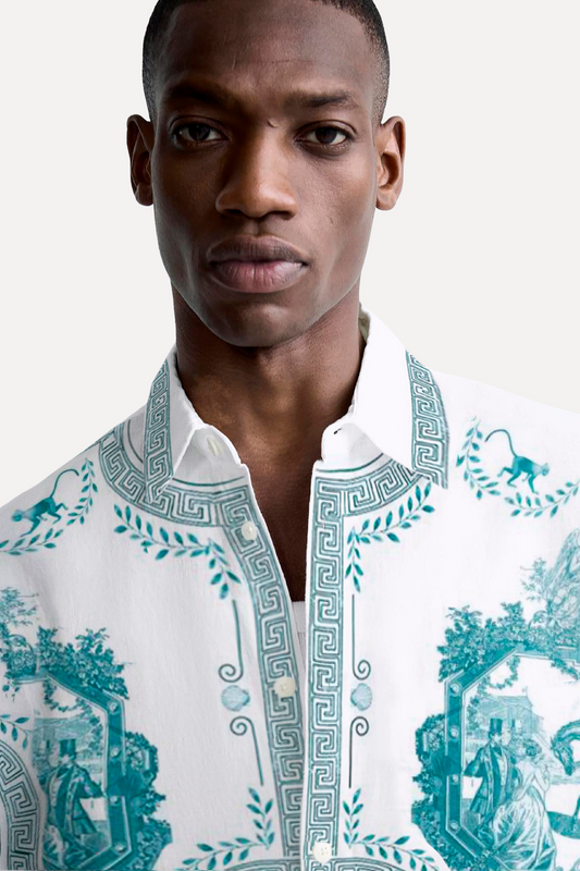 Camisa azulejos azules