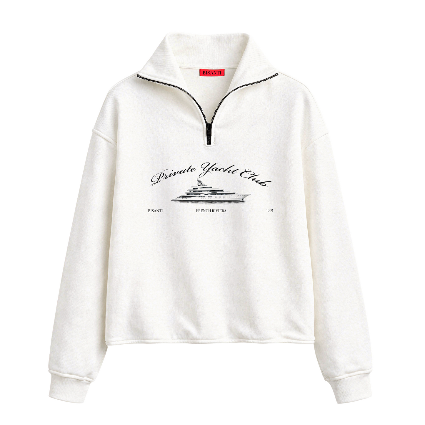 Sweatshirt "Private Yacht Club Quarter Zip" - La plage club