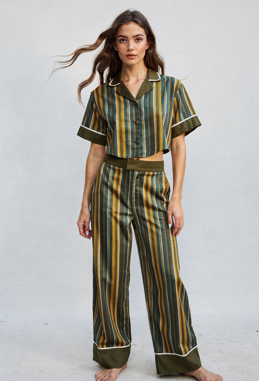 Top camisa de lineas