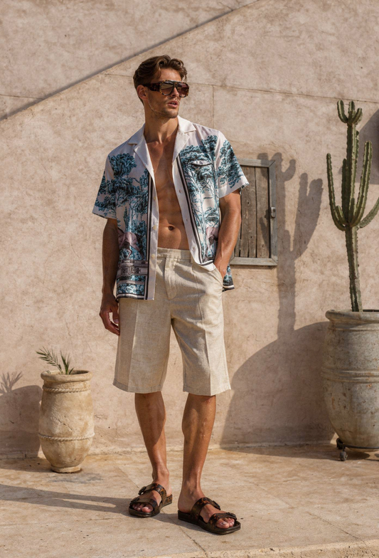 Camisa caballos azules masculina